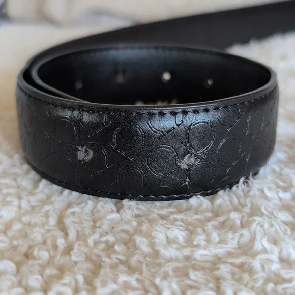 Salvatore Ferragamo Black Leather Belt with Gold Double Gancini Buckle